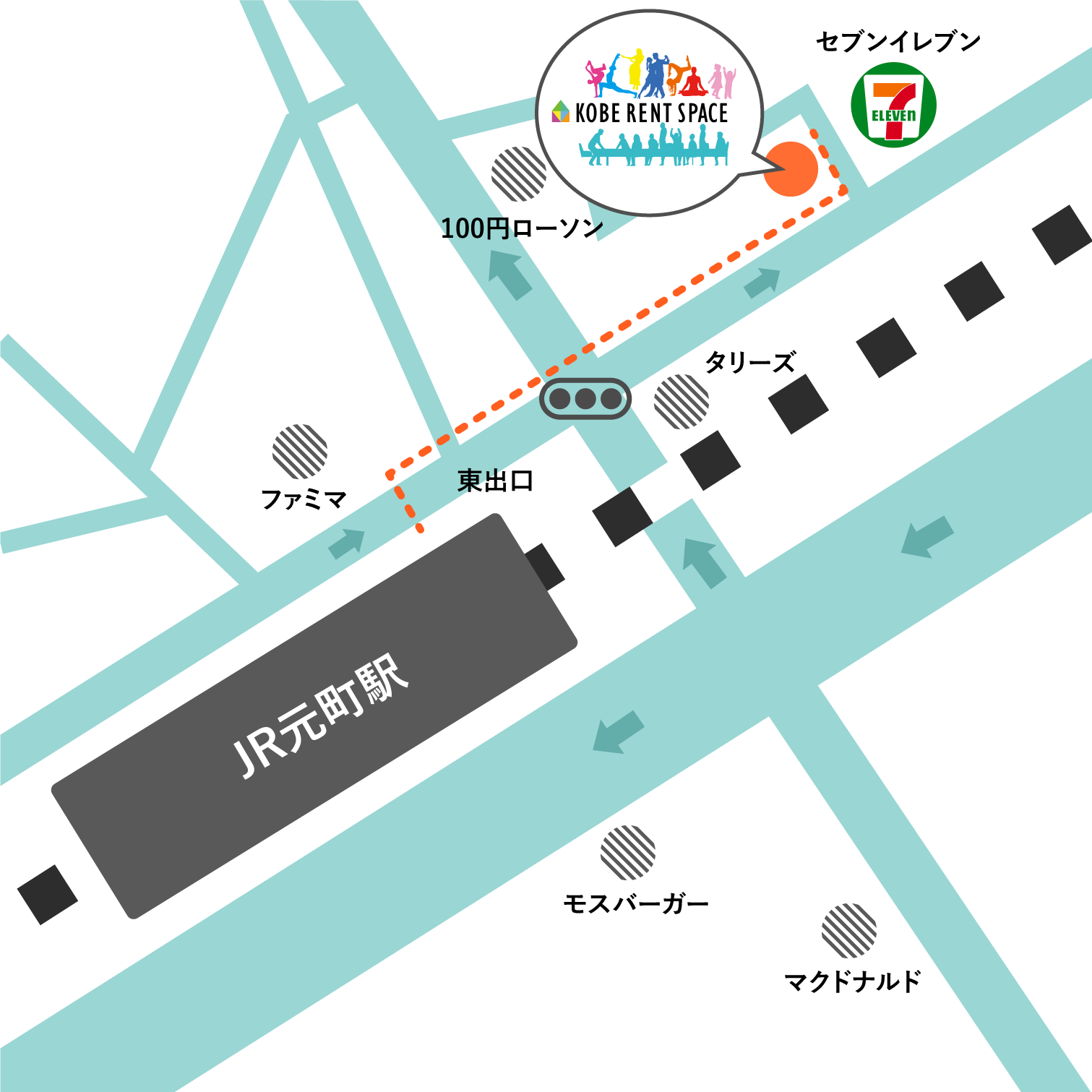 JR元町駅から徒歩1分